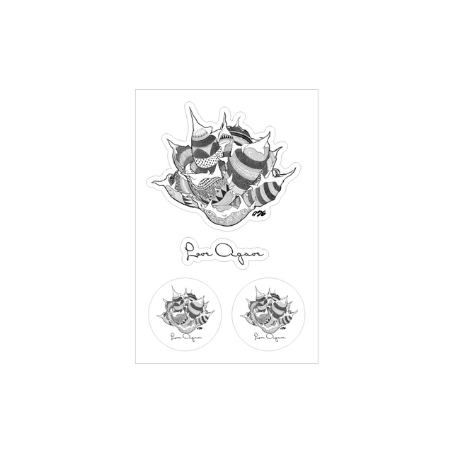 456plants Silver Sticker「agabe」